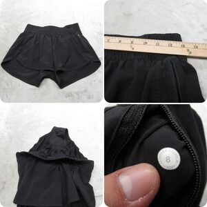 Lululemon Shorts Womens 8 Black Running Liner Drawcord‎ Waist Tracker Short V
